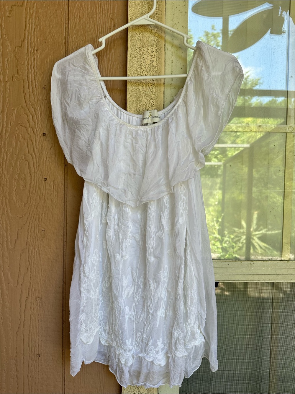 Belle France White Off-Shoulder Blouse